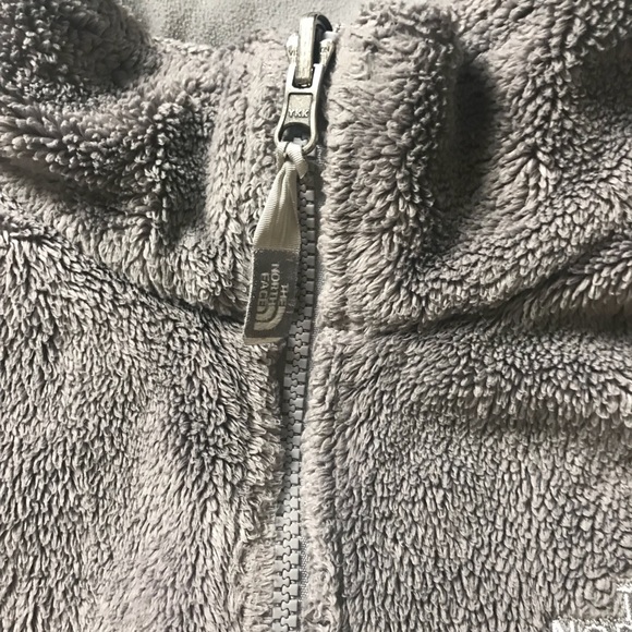 Northface Gray Fuzzy Zip Up Sweatshirt - Sz Small - Picture 3 of 8